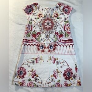 ZARA Kids Girls Dress Size 6 116 Floral Boho Tapestry Print Short Sleeve